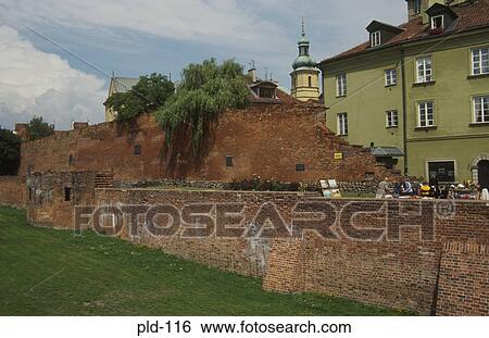Ruins of Fortress Wall Warsaw Old Town Poland View Large Photo Image Stock Photograph - Ruins of Fortress Wall Warsaw Old Town Poland. Fotosearch