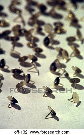 Stock Image - Scattered Drawing Pins. Fotosearch
