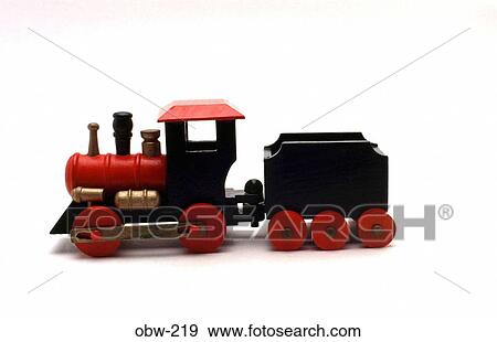 Stock Photo - Side View of Wooden Toy Steam Engine. Fotosearch