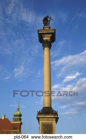 Statue of Zymunt Waza Warsaw Old Town Poland View Large Photo Image Picture - Statue of Zymunt Waza Warsaw Old Town Poland. Fotosearch
