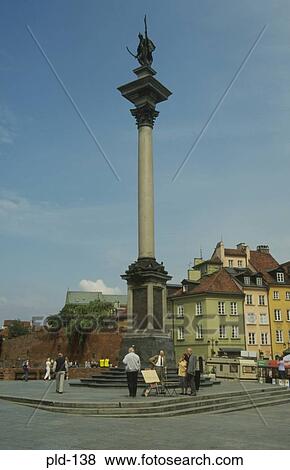 Statue of Zymunt Waza Warsaw Old Town Poland View Large Photo Image Stock Photo - Statue of Zymunt Waza Warsaw Old Town Poland. Fotosearch