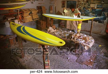 Picture - Surfboard Manufacture Peru. Fotosearch