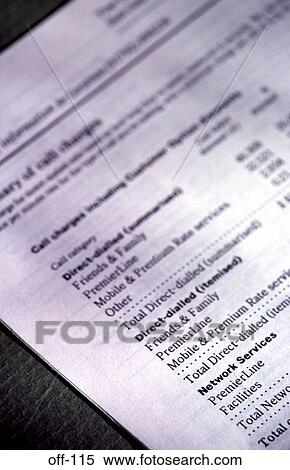 Stock Photography - Telephone Bill. Fotosearch