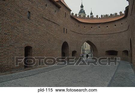 Stock Photography - The Barbican Warsaw Old Town Poland. Fotosearch