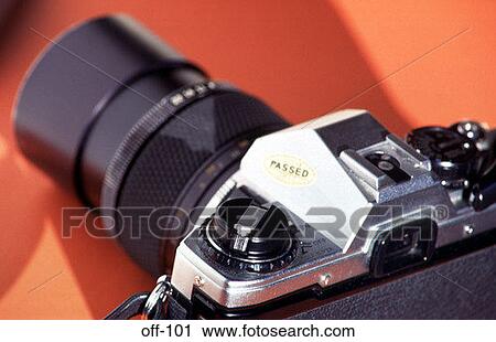 Stock Image - Top of a Single Lens Reflex Camera. Fotosearch