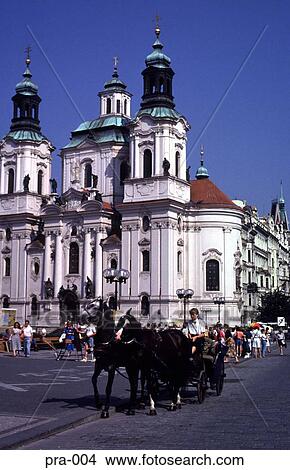 Tourist Carriage in Front of Church of St Nicholas View Large Photo Image Picture - Tourist Carriage in Front of Church of St Nicholas. Fotosearch