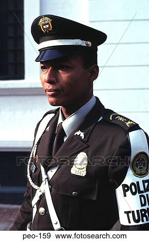 Stock Photo - Tourist Policeman Bogota Colombia. Fotosearch
