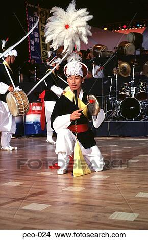 Traditional Korean Dancer Drummer View Large Photo Image Picture - Traditional Korean Dancer Drummer. Fotosearch