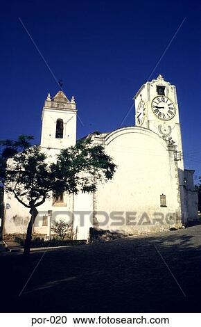 Stock Image - Traditional Rural House and Tree Portugal. Fotosearch