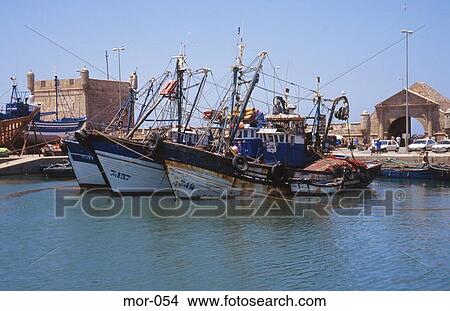 Picture - Trawlers in Essaouria Harbour Morocco. Fotosearch