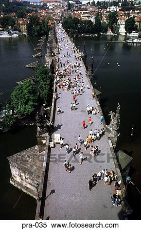 Stock Photography - View Down Karluv Most (Charles Bridge) Prague. Fotosearch
