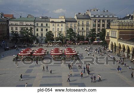 View of Market Square Rynek Glowny Krakow Poland View Large Photo Image Picture - View of Market Square Rynek Glowny Krakow Poland. Fotosearch