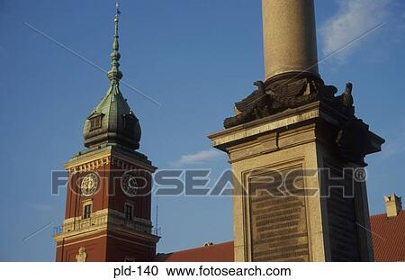 View of Zygmunt Wasa Column and Royal Castle Warsaw Poland View Large Photo Image Stock Image - View of Zygmunt Wasa Column and Royal Castle Warsaw Poland. Fotosearch