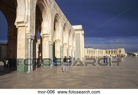 Walkway Around Hassan II Mosque Casablanca Morocco View Large Photo Image Stock Photograph - Walkway Around Hassan II Mosque Casablanca Morocco. Fotosearch
