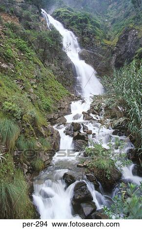 Waterfall Huayllay Region Peru View Large Photo Image Picture - Waterfall Huayllay Region Peru. Fotosearch
