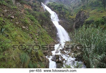 Waterfall Huayllay Region Peru View Large Photo Image Stock Photography - Waterfall Huayllay Region Peru. Fotosearch