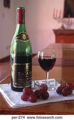 Wine Glass and Bottle Peru View Large Photo Image Picture - Wine Glass and Bottle Peru. Fotosearch