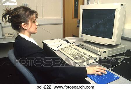 Woman and Computer UK View Large Photo Image Stock Image - Woman and Computer UK. Fotosearch