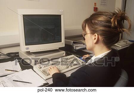 Woman and Computer UK View Large Photo Image Stock Image - Woman and Computer UK. Fotosearch