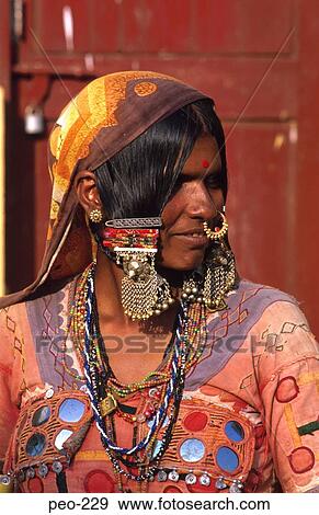 Stock Photo - Woman in Goan Rural Dress India. Fotosearch