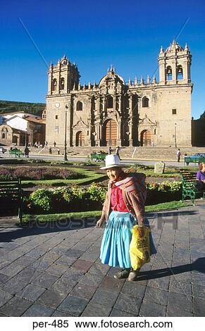 Woman in Traditional Costume at la Catedral Cuzco Peru View Large Photo Image Stock Photography - Woman in Traditional Costume at la Catedral Cuzco Peru. Fotosearch