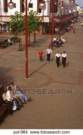 Women Police Officers on Beat in Wales View Large Photo Image Picture - Women Police Officers on Beat in Wales. Fotosearch