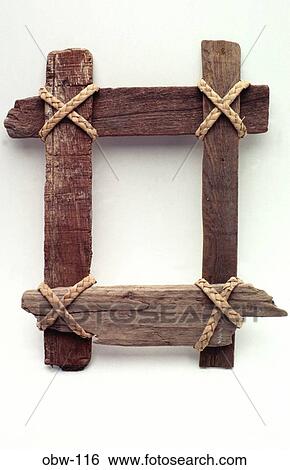 Stock Photograph - Wooden Frame with Cord. Fotosearch