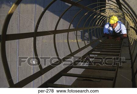 Workman Climbing Ladder Lima Peru View Large Photo Image Stock Photo - Workman Climbing Ladder Lima Peru. Fotosearch