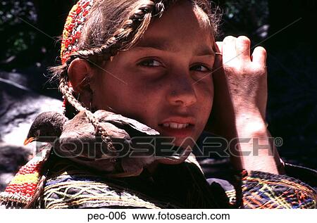 Young Girl with Bird on her Shoulder View Large Photo Image Stock Photograph - Young Girl with Bird on her Shoulder. Fotosearch