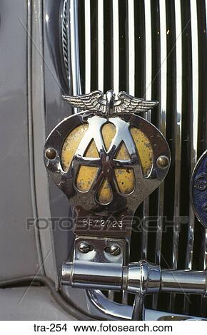 AA Badge on Front Grill of Old Car View Large Photo Image Picture - AA Badge on Front Grill of Old Car. Fotosearch