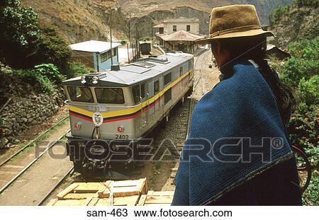 American Indian Looking at Train Ecuador View Large Photo Image Stock Image - American Indian Looking at Train Ecuador. Fotosearch