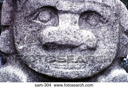 Ancient Stone Carved Head Colombia View Large Photo Image Picture - Ancient Stone Carved Head Colombia. Fotosearch