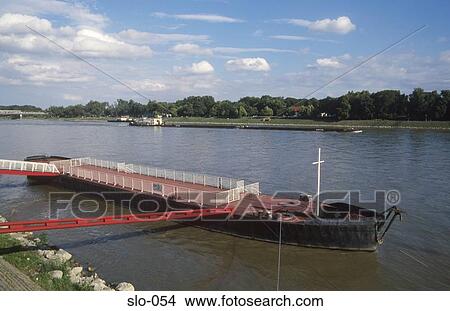 Picture - Barge on the River Danube Bratislava Slovakia. Fotosearch