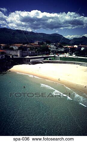 Stock Photograph - Beach at Ilanes Spain. Fotosearch