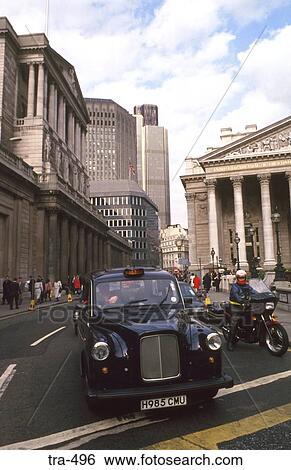 Black Cab Passing Bank of England London UK View Large Photo Image Stock Photograph - Black Cab Passing Bank of England London UK. Fotosearch
