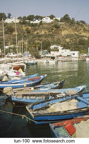 Boats at Sidi bou Said Tunisia View Large Photo Image Stock Image - Boats at Sidi bou Said Tunisia. Fotosearch
