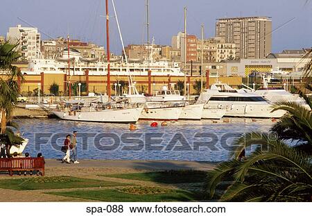 Boats on Waterfront Barcelona Spain View Large Photo Image Stock Photo - Boats on Waterfront Barcelona Spain. Fotosearch