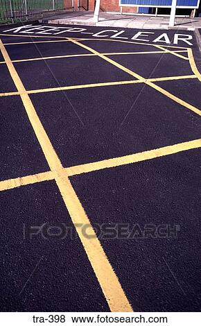 Box Junction Lines Painted on Road View Large Photo Image Stock Photo - Box Junction Lines Painted on Road. Fotosearch
