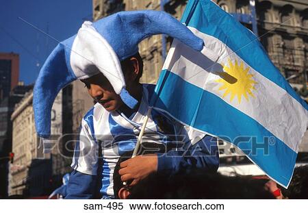 Boy in Argentina Football Kit with Flag View Large Photo Image Stock Photography - Boy in Argentina Football Kit with Flag. Fotosearch