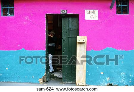 Picture - Brightly Painted Rural House Colombia. Fotosearch