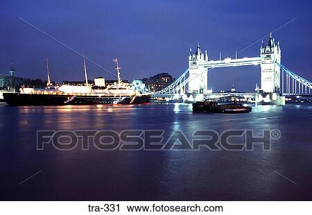 Britannia near Tower Bridge London at Night UK View Large Photo Image Stock Image - Britannia near Tower Bridge London at Night UK. Fotosearch