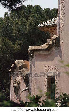Buildings by Gaudi Parque Guell Barcelona Spain View Large Photo Image Stock Image - Buildings by Gaudi Parque Guell Barcelona Spain. Fotosearch