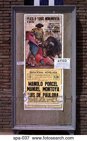 Bullfight Poster Barcelona Spain View Large Photo Image Stock Photo - Bullfight Poster Barcelona Spain. Fotosearch