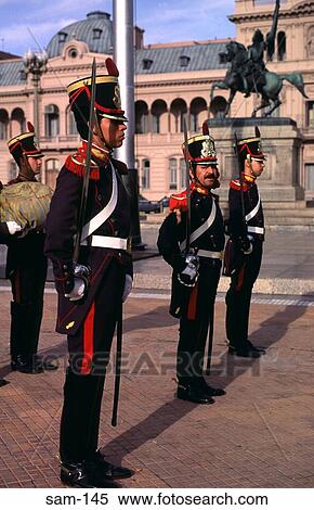 Stock Photography - Ceremonial Guard Casa Rosada Argentina. Fotosearch