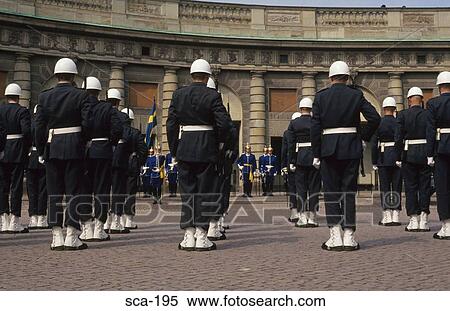 Stock Photography - Ceremonial Guards on Parade Stockholm Sweden. Fotosearch