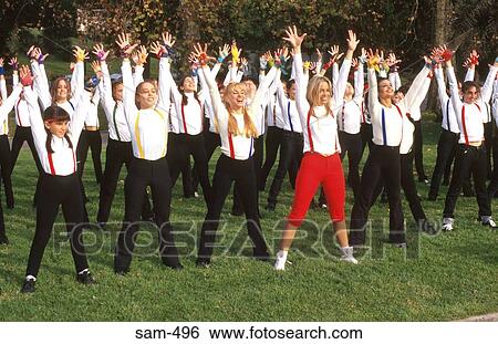 Children Doing Aerobics Argentina View Large Photo Image Stock Photograph - Children Doing Aerobics Argentina. Fotosearch