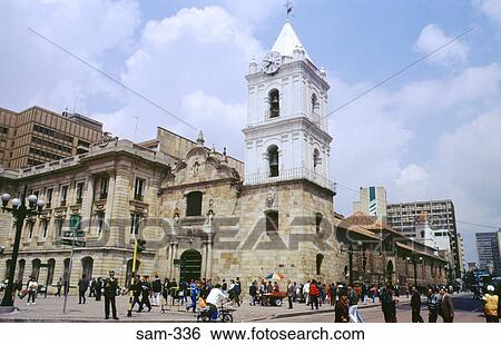 Church and Plaza Bogota Colombia View Large Photo Image Stock Photograph - Church and Plaza Bogota Colombia. Fotosearch