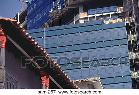 Stock Photo - Colonial Building and Office Block Caracas Venezuela. Fotosearch