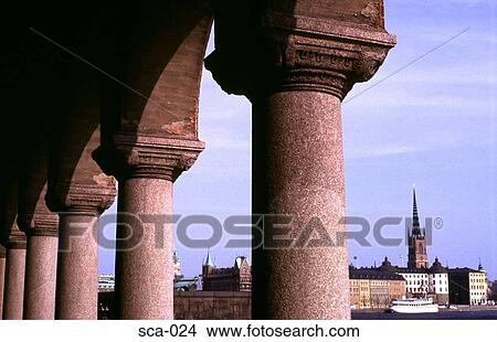 Colonnade and City Hall Stockholm Sweden View Large Photo Image Picture - Colonnade and City Hall Stockholm Sweden. Fotosearch