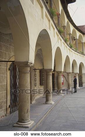 Stock Photo - Colonnade at the Municipal Museum Bratislava Slovakia. Fotosearch